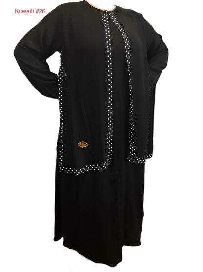 Black Kuwaiti Abayas Variants 17-32 Middle Eastern Boutique