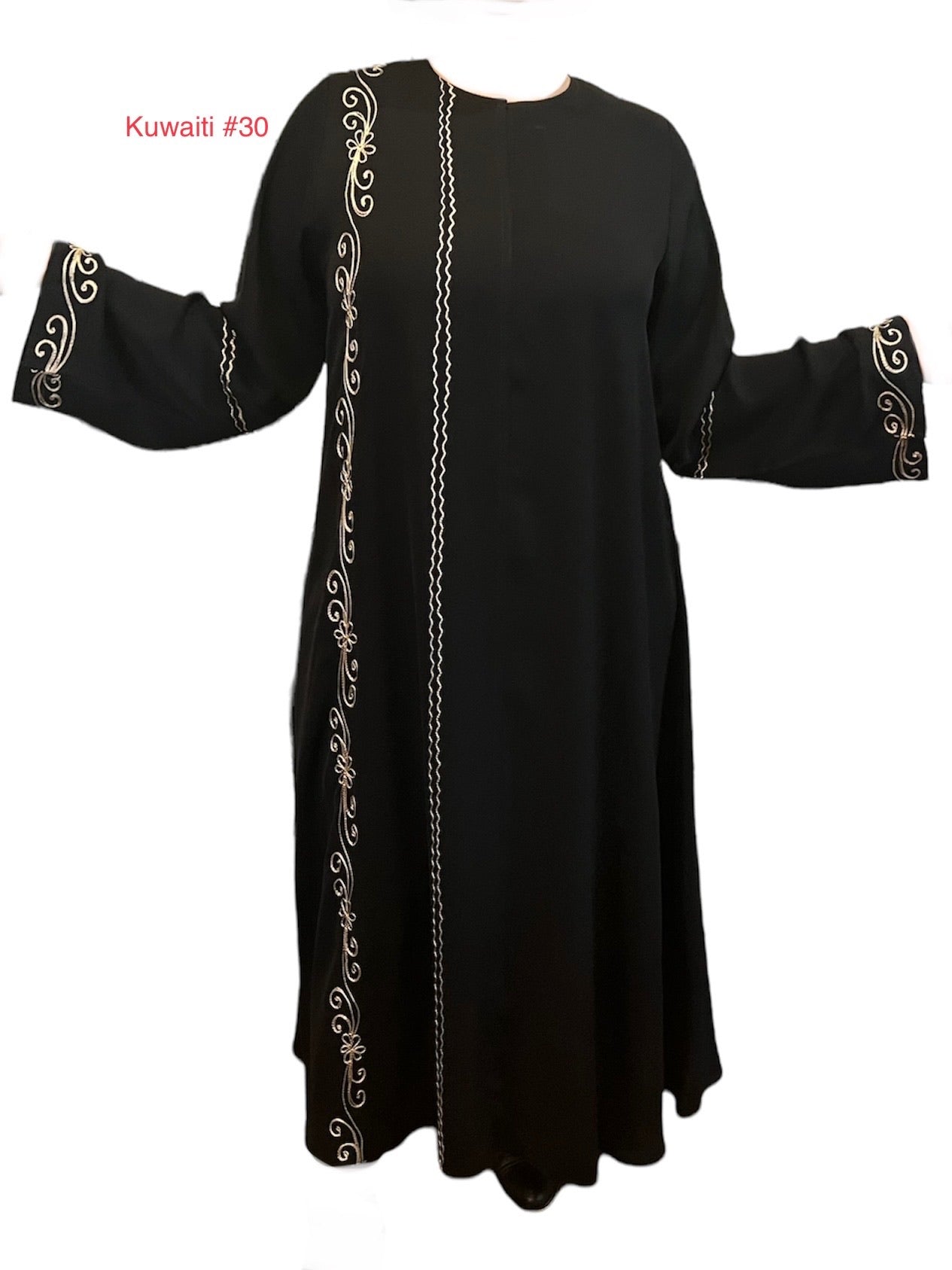 Black Kuwaiti Abayas Variants 17-32 Middle Eastern Boutique