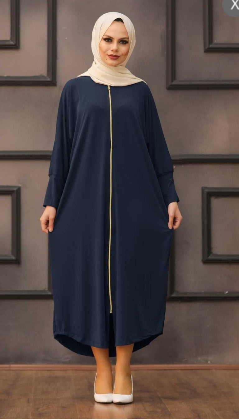 Turkish Stretchy Sporty Abaya with Open Front / Zipper Middle Eastern Boutique