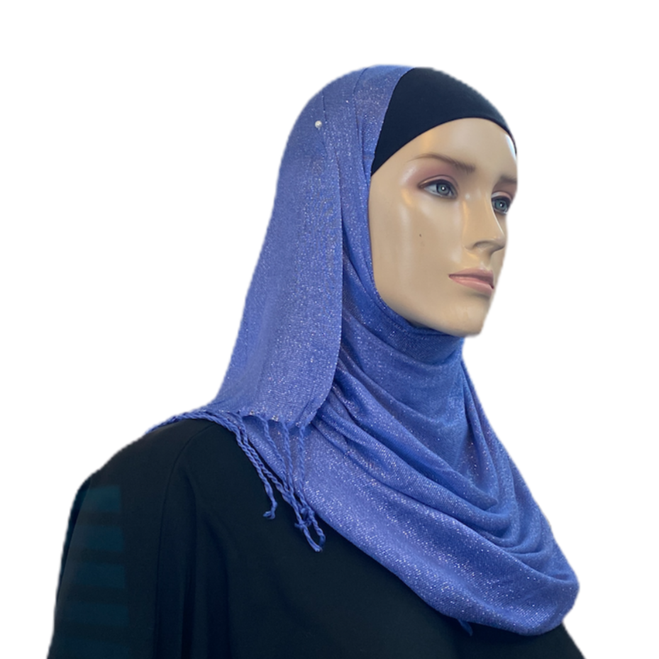 Party Hijabs with Silver Accent and Tassels Middle Eastern Boutique
