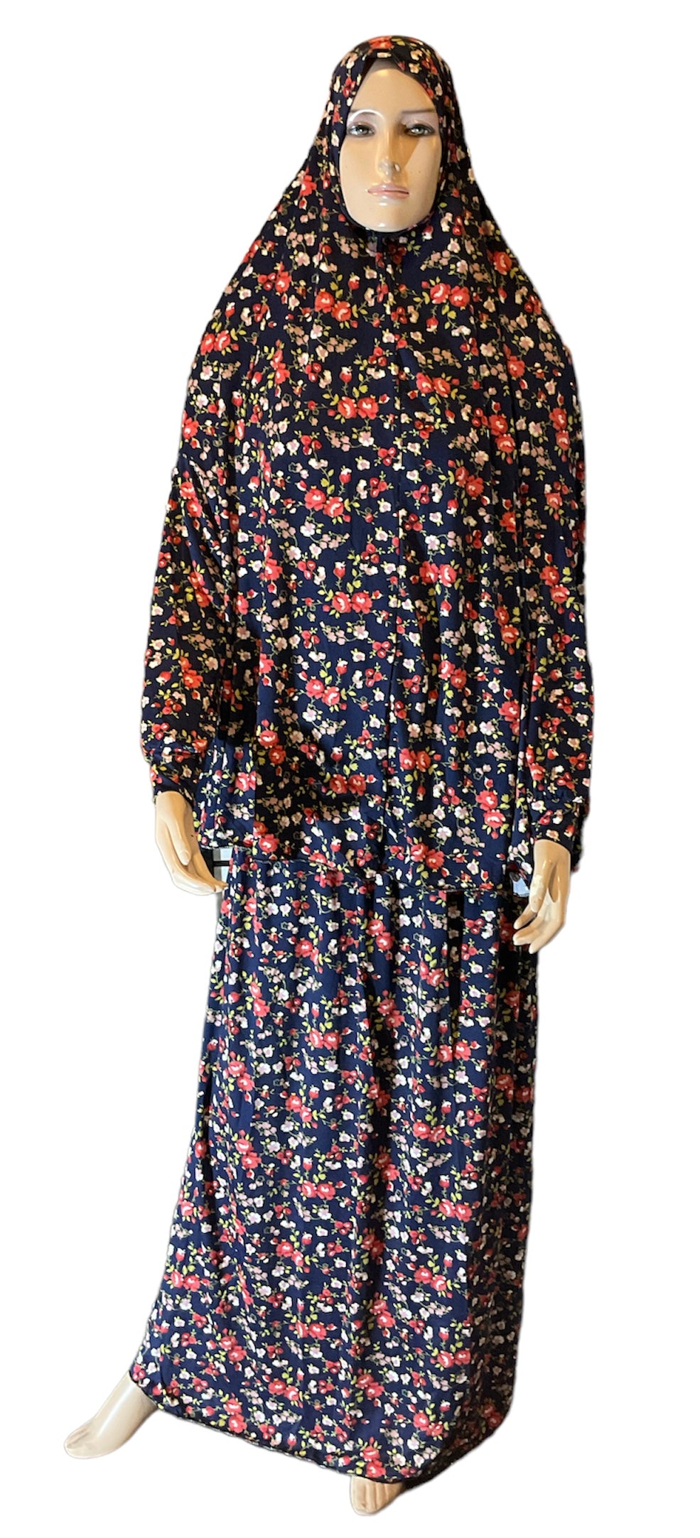 Muslim Women Two Piece Prayer Outfit Flower Patterns Middle Eastern muslim-women-two-piece-prayer-outfit-flower-patterns-middle-eastern