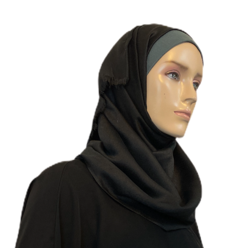 Solid Black Cotton Scarf Middle Eastern Boutique