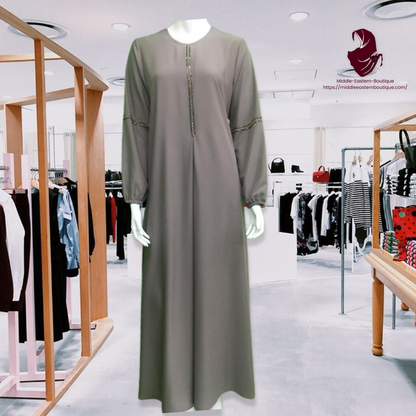 Abaya with a Short Line Of Straps - Lightweight Middle Eastern Boutique