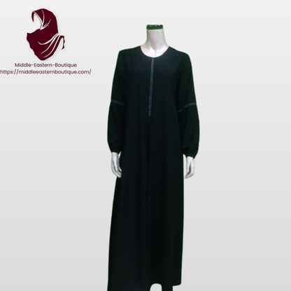 Abaya with a Short Line Of Straps - Lightweight Middle Eastern Boutique