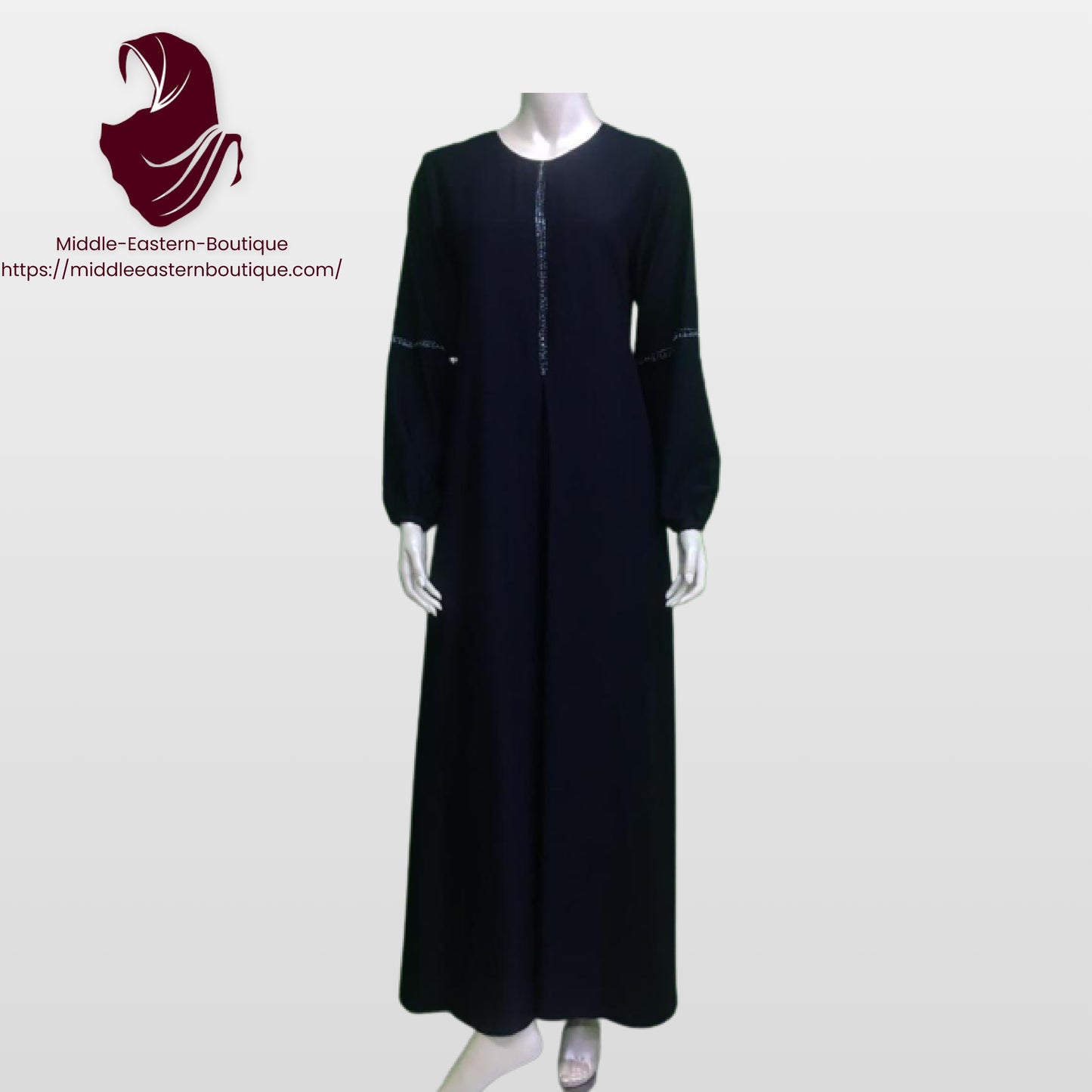 Abaya with a Short Line Of Straps - Lightweight Middle Eastern Boutique