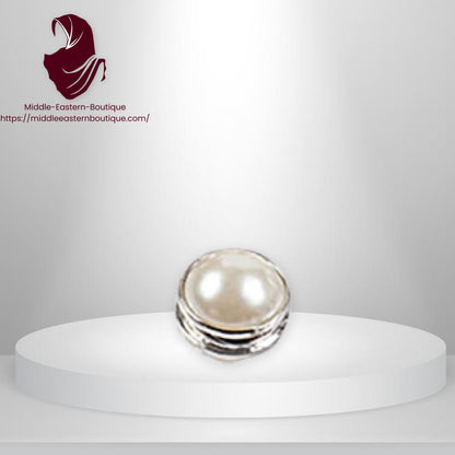 Magnatic Pins for Hijab , Gold/Silver Metallic with black/White Pearl Middle Eastern Boutique