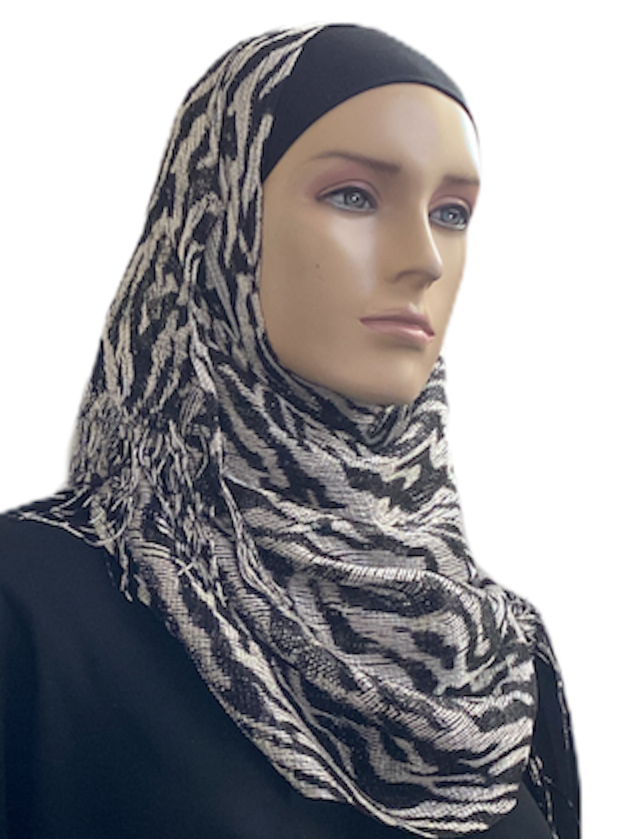 Zebra with Shiny Accent Shawl Middle Eastern Boutique