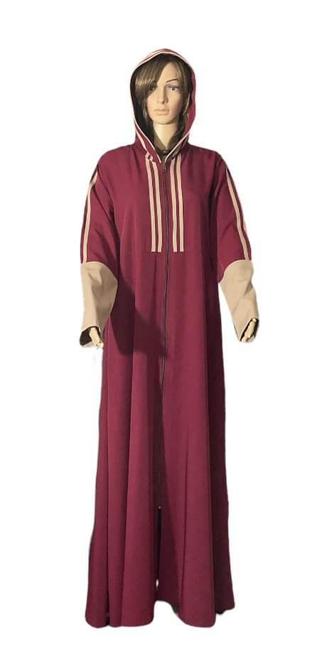 Modern sport abaya with a hooded modern sport jilbab with a hood. Middle Eastern Boutique