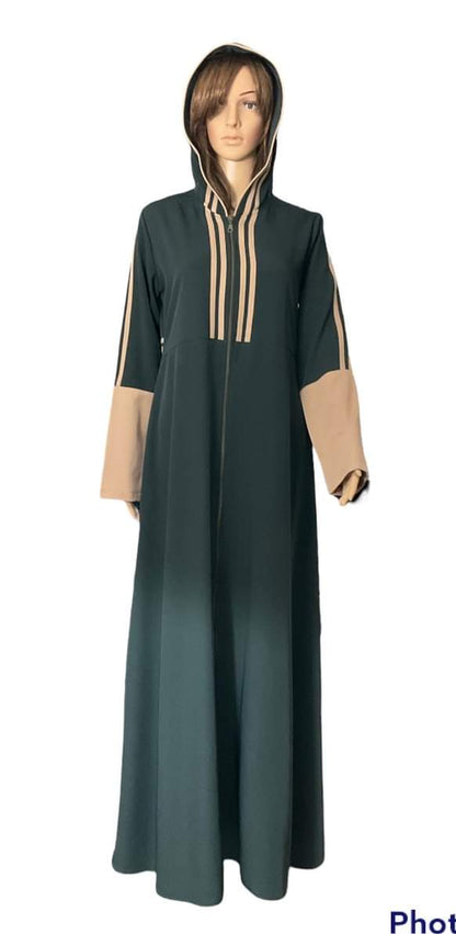 Modern sport abaya with a hooded modern sport jilbab with a hood. Middle Eastern Boutique