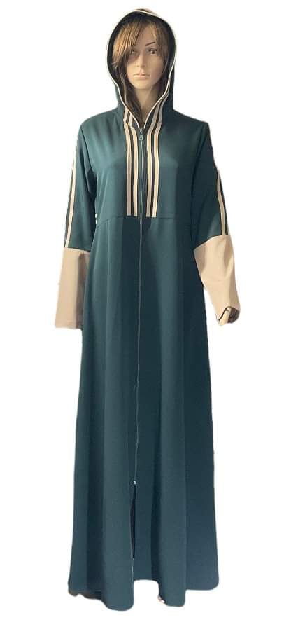 Modern sport abaya with a hooded modern sport jilbab with a hood. Middle Eastern Boutique