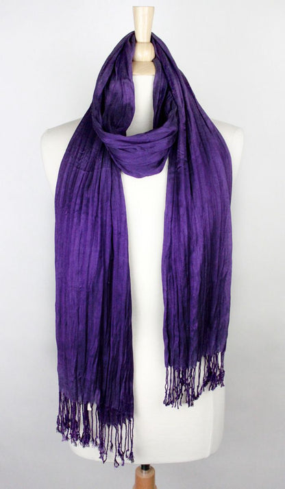 SOLID SCRUNCH SCARF COTTON SILK Middle Eastern Boutique