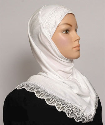 Children's 1-Piece Cotton Hijab with Lace Middle Eastern Boutique