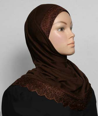 Children's 1-Piece Cotton Hijab with Lace Middle Eastern Boutique