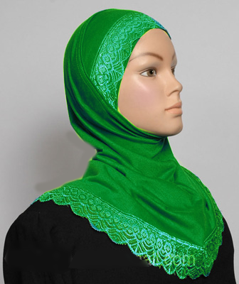 Children's 1-Piece Cotton Hijab with Lace Middle Eastern Boutique