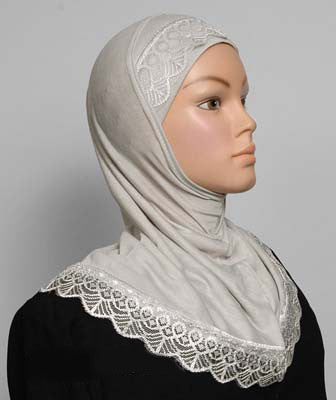 Children's 1-Piece Cotton Hijab with Lace Middle Eastern Boutique