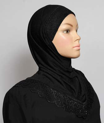 Children's 1-Piece Cotton Hijab with Lace Middle Eastern Boutique