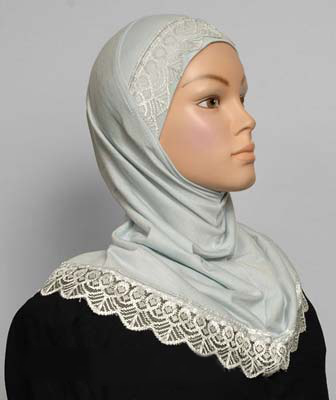 Children's 1-Piece Cotton Hijab with Lace Middle Eastern Boutique