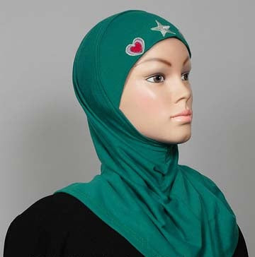 Girl's Hijab 1-Piece w/embroidery Middle Eastern Boutique