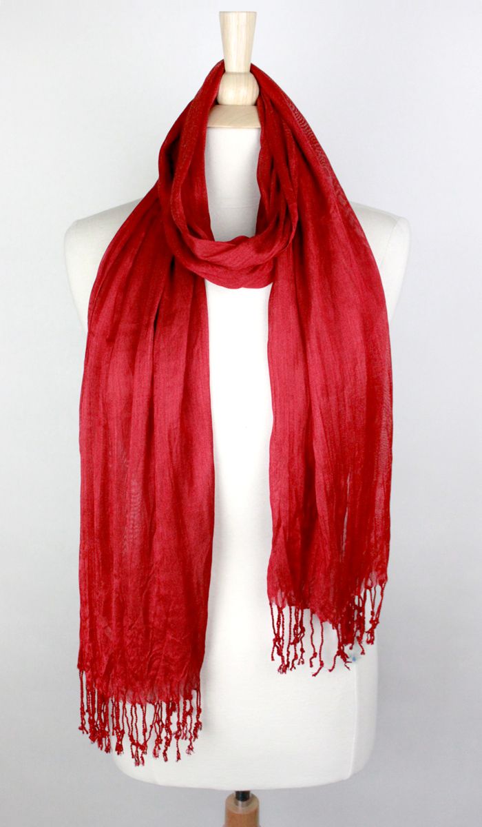 SOLID SCRUNCH SCARF COTTON SILK Middle Eastern Boutique