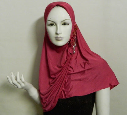 1-Piece Large Aya Amira Hijab with flowers Middle Eastern Boutique