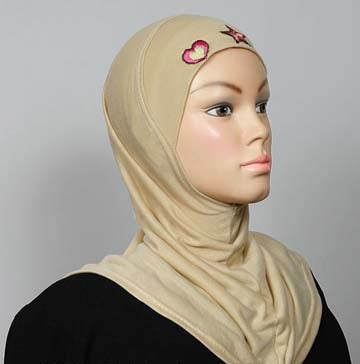 Girl's Hijab 1-Piece w/embroidery Middle Eastern Boutique