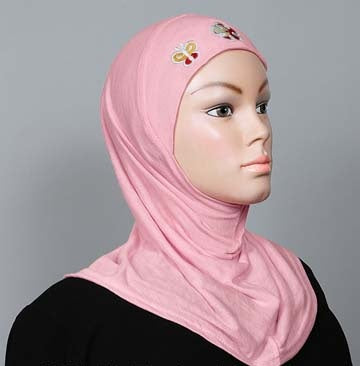 Girl's Hijab 1-Piece w/embroidery Middle Eastern Boutique