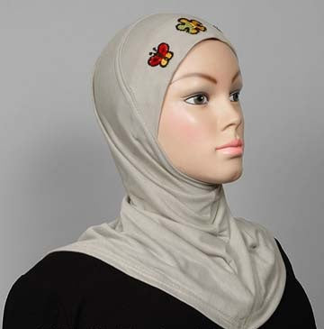 Girl's Hijab 1-Piece w/embroidery Middle Eastern Boutique