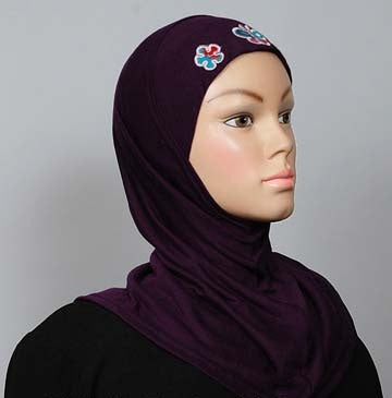 Girl's Hijab 1-Piece w/embroidery Middle Eastern Boutique