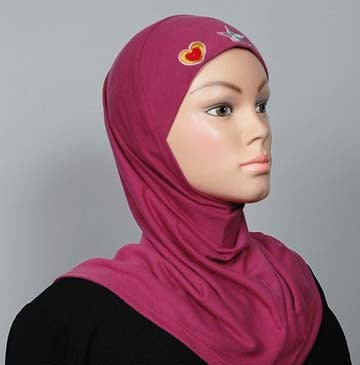 Girl's Hijab 1-Piece w/embroidery Middle Eastern Boutique