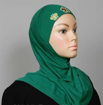 Girl's Hijab 1-Piece w/embroidery Middle Eastern Boutique