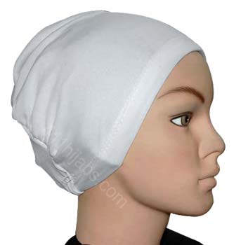 Polyester Plain Cap in White Middle Eastern Boutique