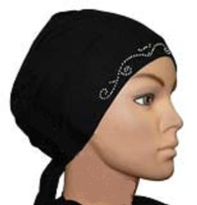 Black Cotton Bonnet Middle Eastern Boutique