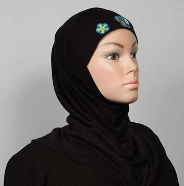 Girl's Hijab 1-Piece w/embroidery Middle Eastern Boutique