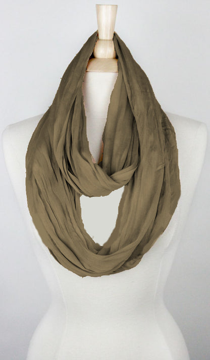 SOLID COTTON/SILK INFINITY SCARF Middle Eastern Boutique