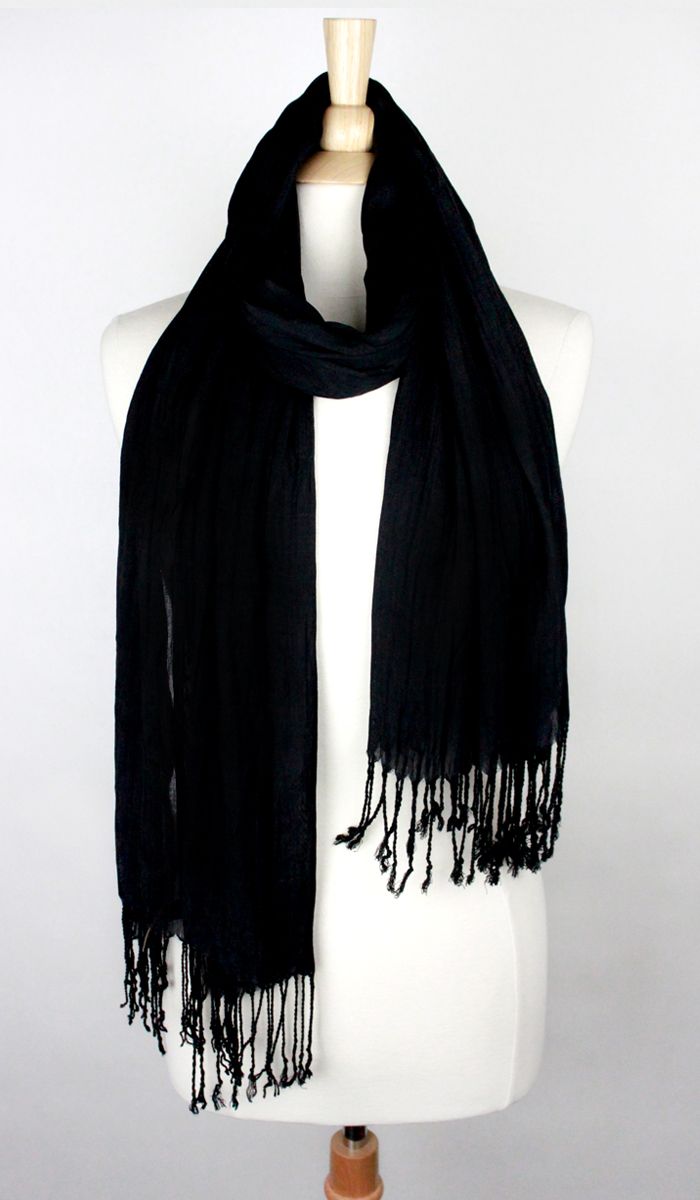 SOLID SCRUNCH SCARF COTTON SILK Middle Eastern Boutique