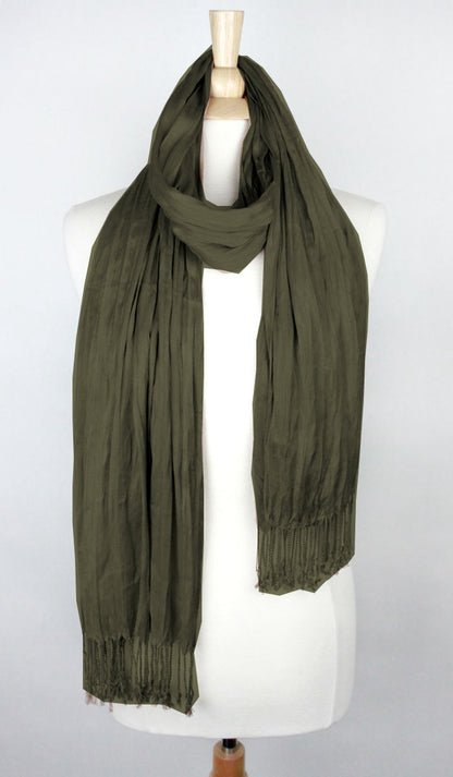 SOLID SCRUNCH SCARF COTTON SILK Middle Eastern Boutique