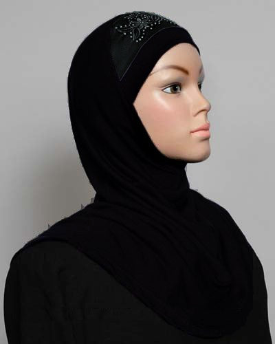حجاب أميرة من قطعة واحدة بتصميم مطرز بالساتان Middle Eastern Boutique