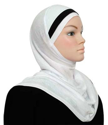 One-piece cotton headscarf with one ribbon on the head Middle Eastern Boutique