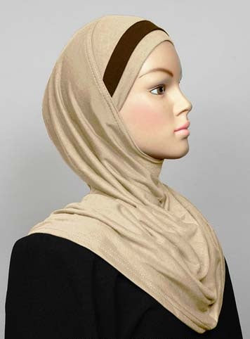 One-piece cotton headscarf with one ribbon on the head Middle Eastern Boutique