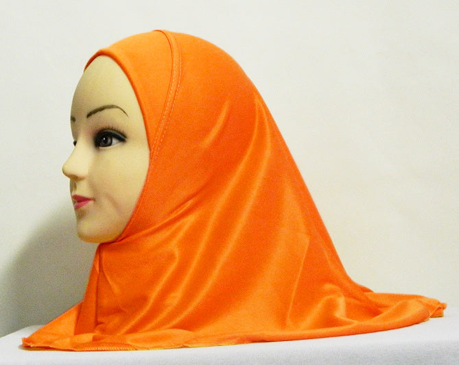 Children's Polyester 1-Piece Solid Color Amira Hijab Middle Eastern Boutique